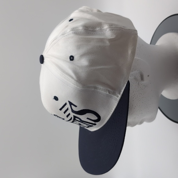 MLB| NWT Vintage MLB Detroit Tigers White Sports Cap Snap Back Blue Brim - Picture 7 of 13